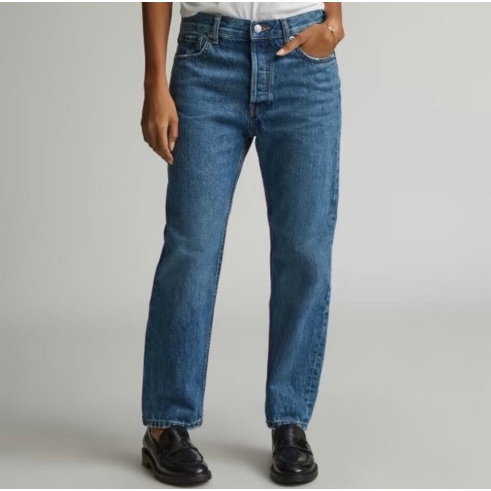 Everlane The Relaxed Straight Fit Jeans Medium Wash Blue Denim Women’s Size 30
